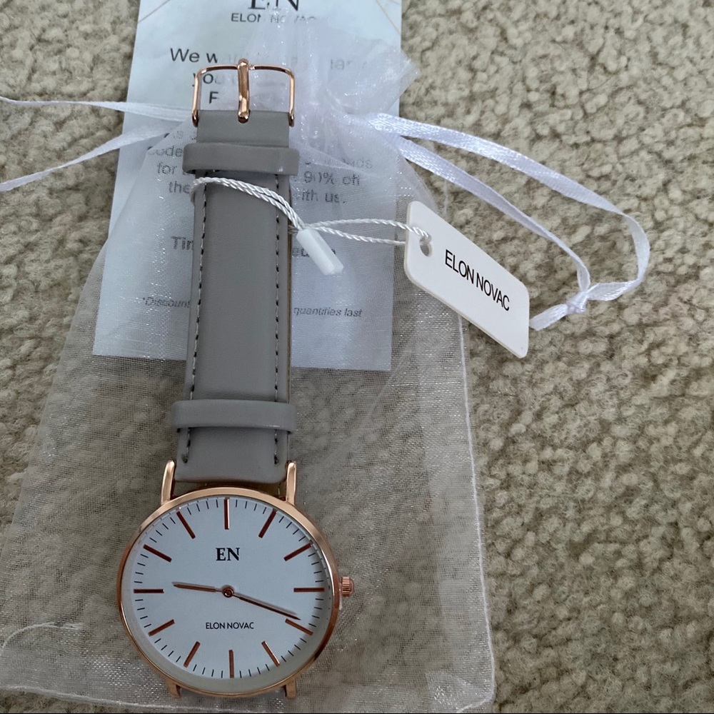 Elon Novav leather watch brand new